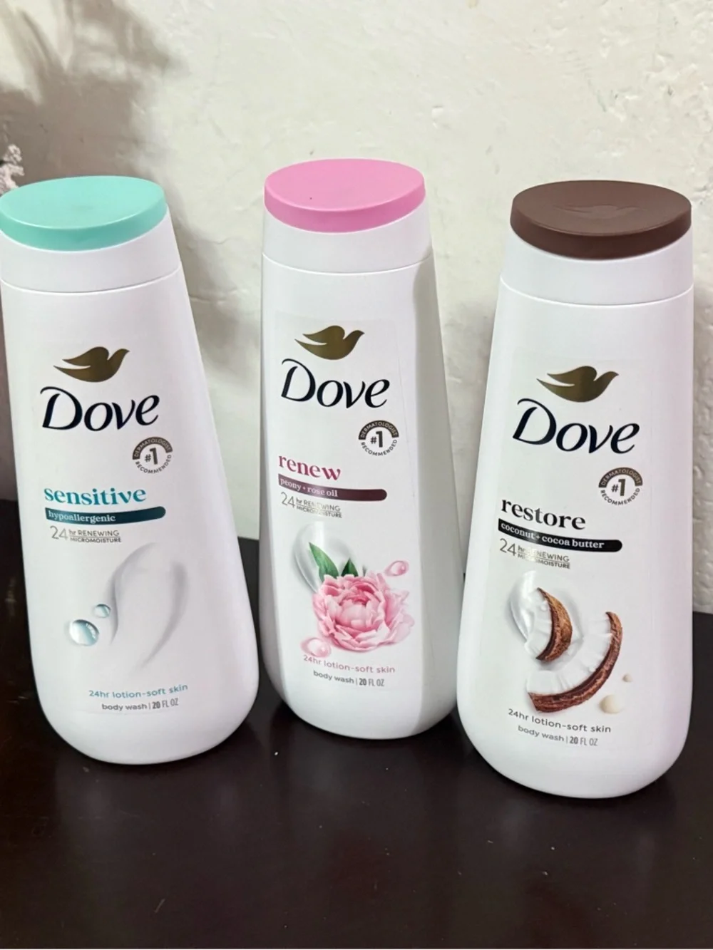 Dove Body Wash - Sensitive, Renew, Restore Variety (White)